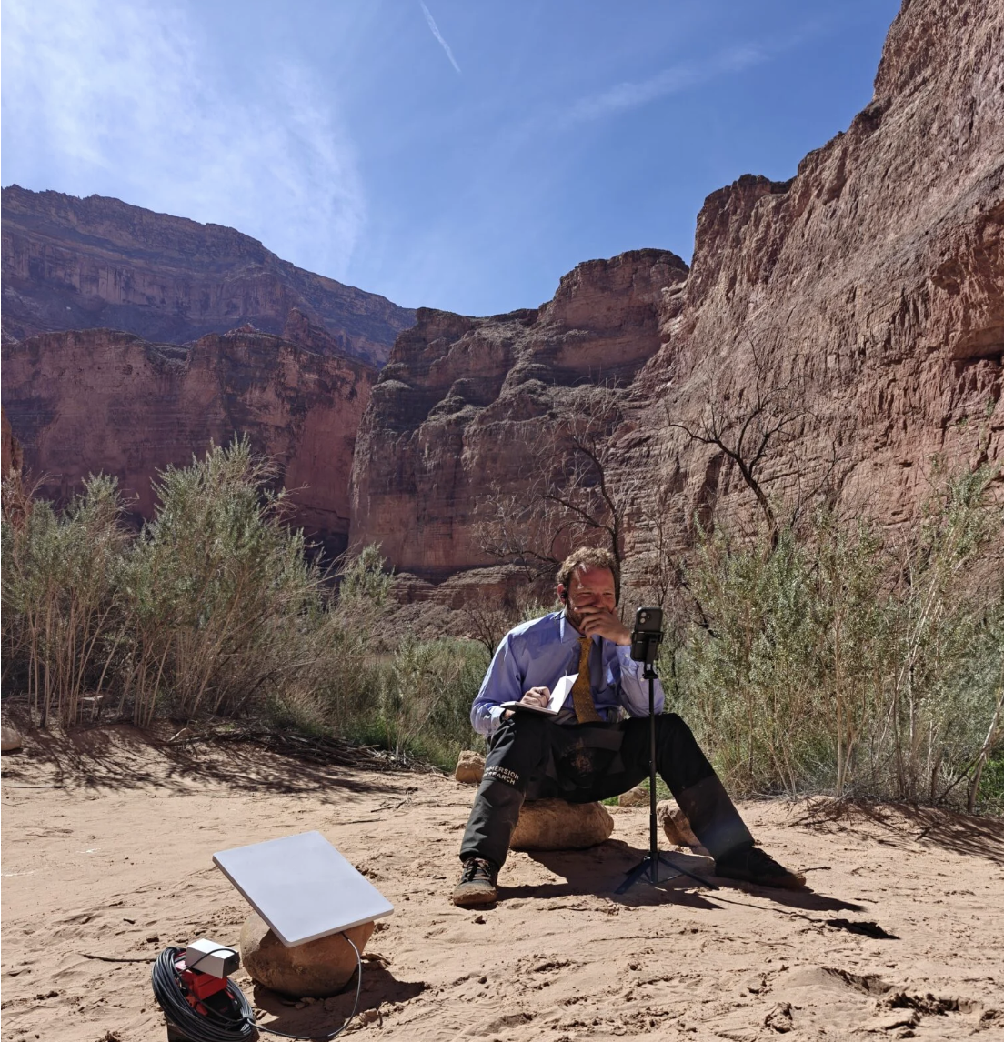 Paul working remotely in a canyon in Colorado